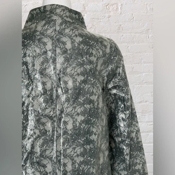 VTG Cole Haan Gray Lace Raincoat Jacket Details Sz S/M Rare Old Money Designer - Picture 10 of 13